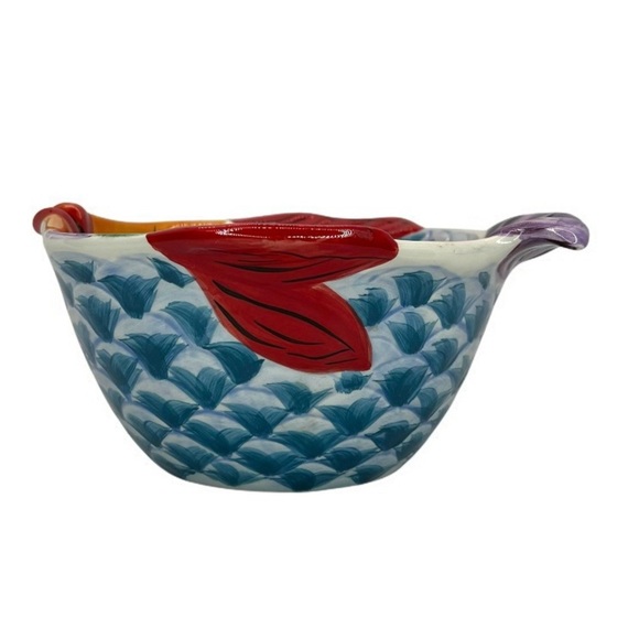 Vissen 6" Fish Shaped Bowl Hand Painted, Retired Design, Whimsical, Colorful - Picture 3 of 11